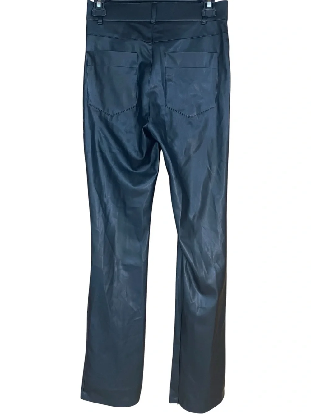 Zara Faux Leather Flared Trousers Pants Black